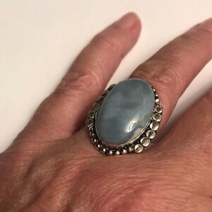 Owhyee Opal Stamped 925 Sterling Silver Ring